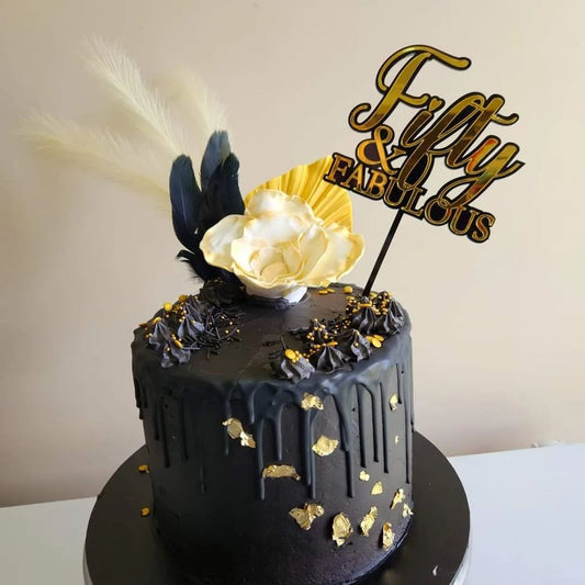 Fifty & Fabulous Cake Topper