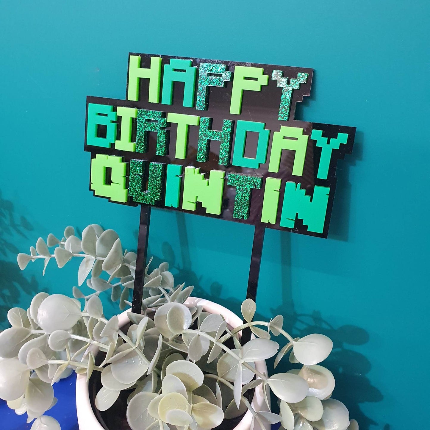 Minecraft Themed Cake Topper | Personalised