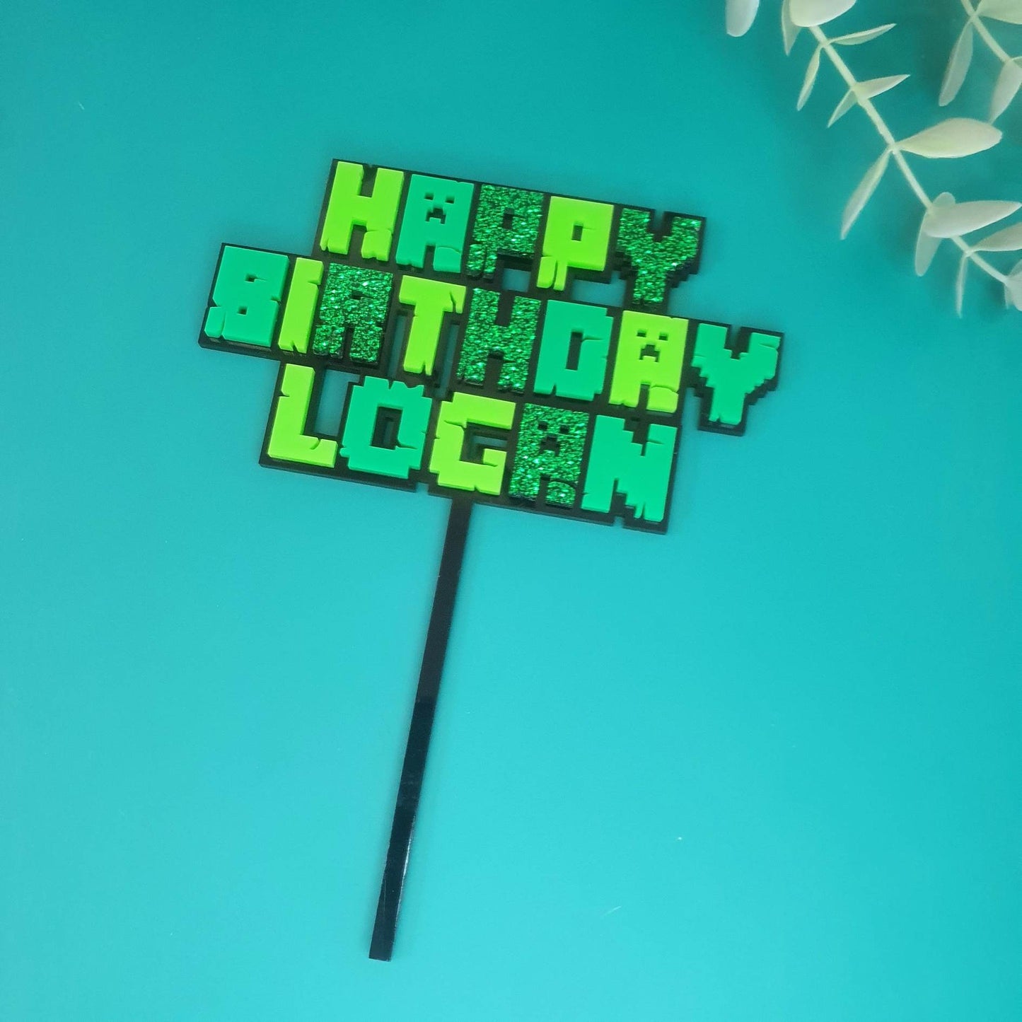 Minecraft Themed Cake Topper | Personalised