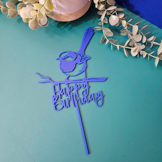 Wren "Happy Birthday" Cake Topper