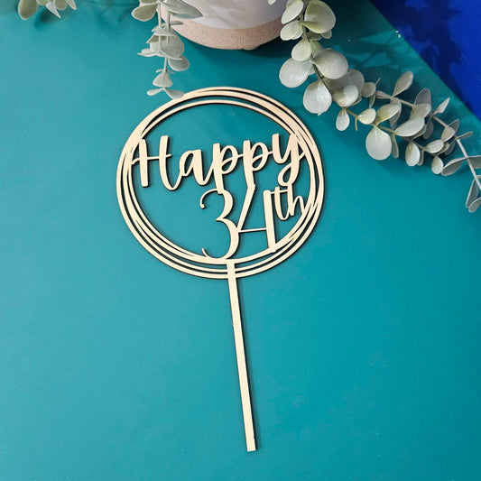 Circle Frame Cake Topper | Custom Text