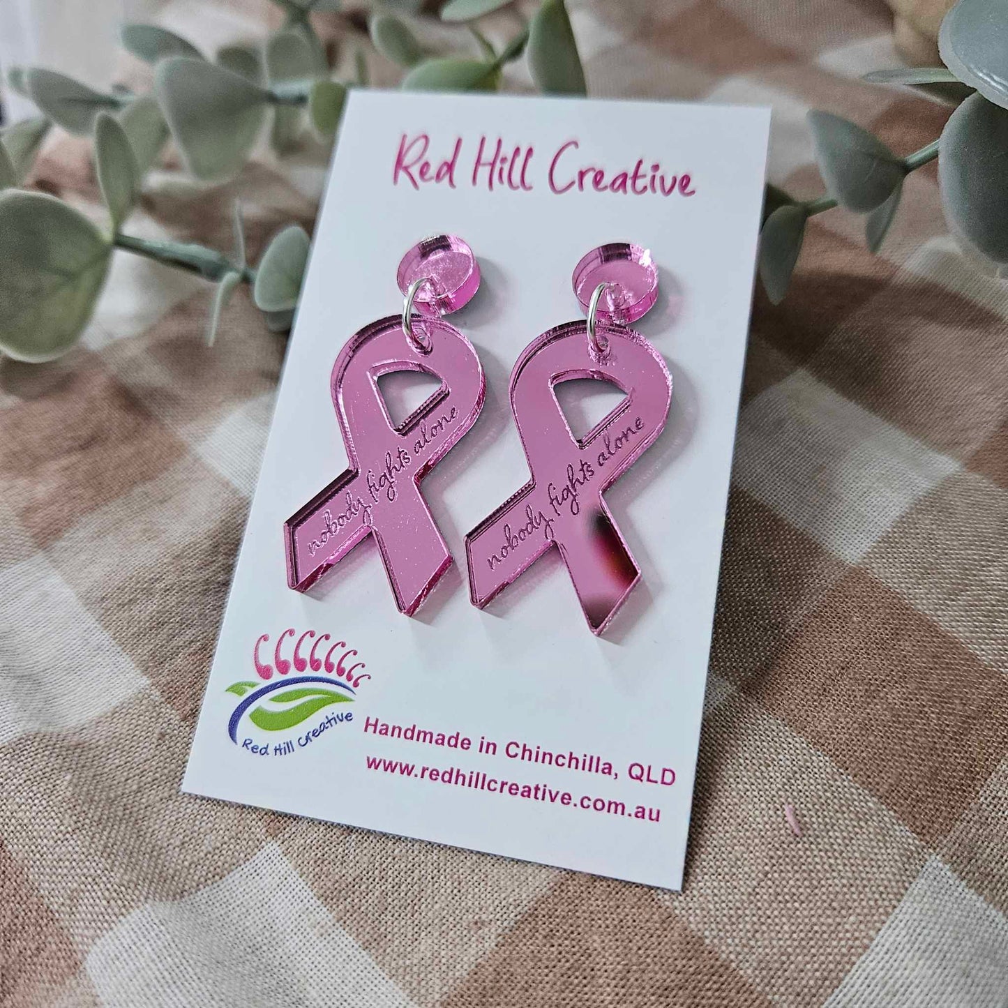 Pink Ribbon Earrings | Breast Cancer Fundraising