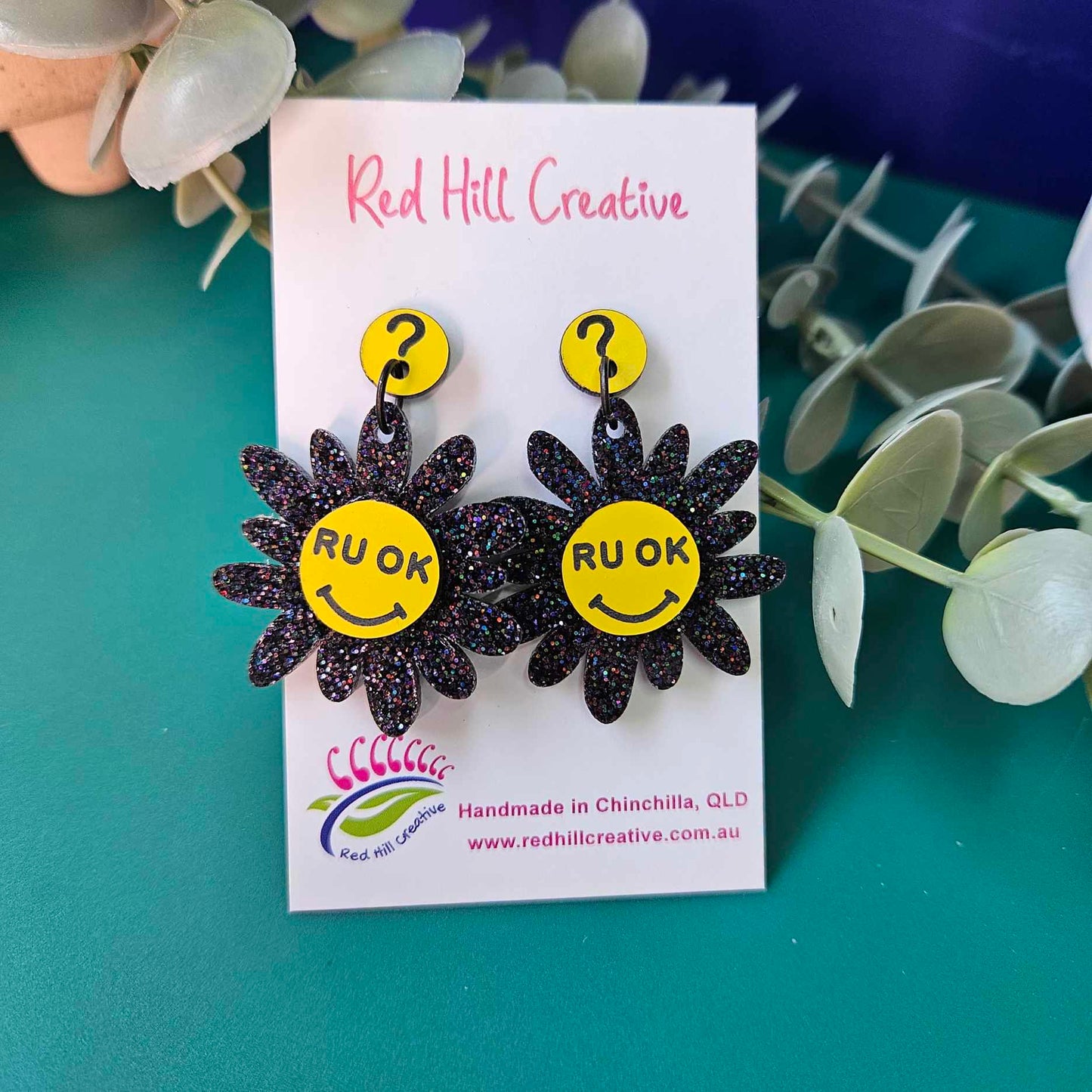 RUOK Surgical Steel Daisy Earrings