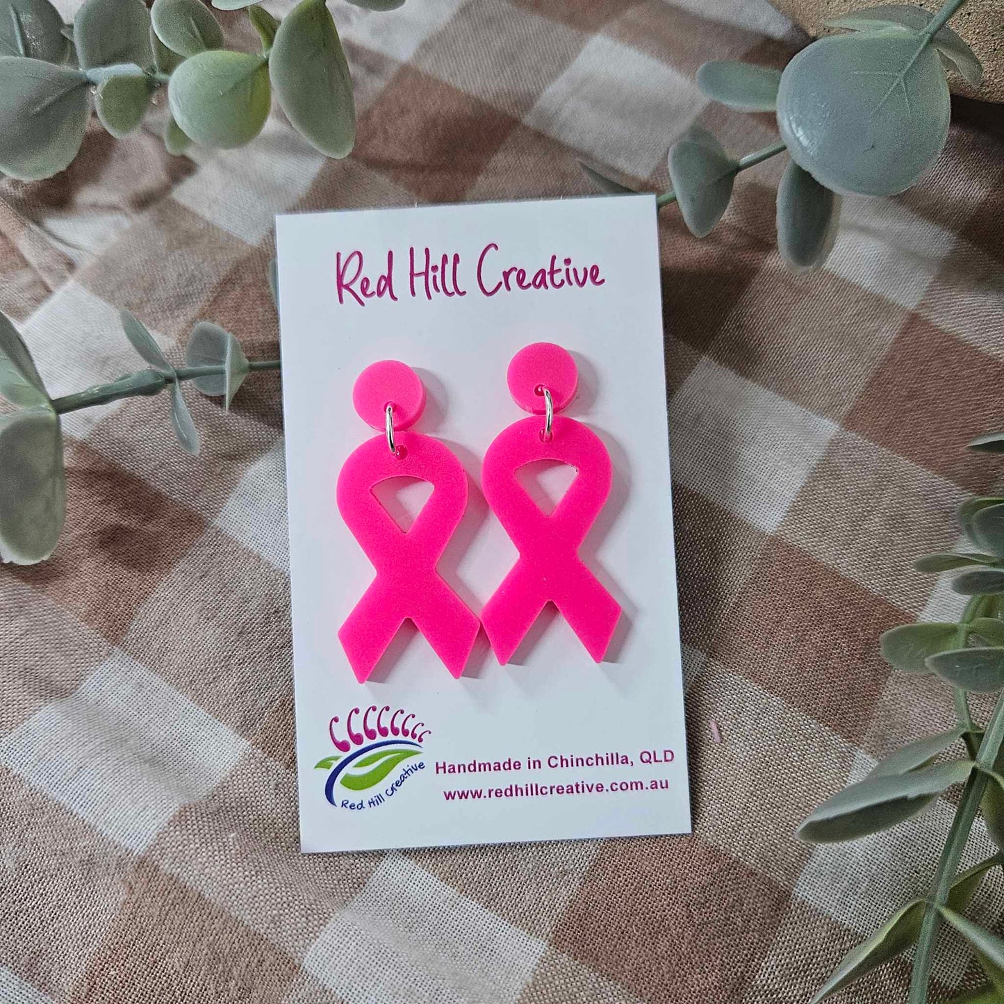 Pink Ribbon Earrings | Breast Cancer Fundraising