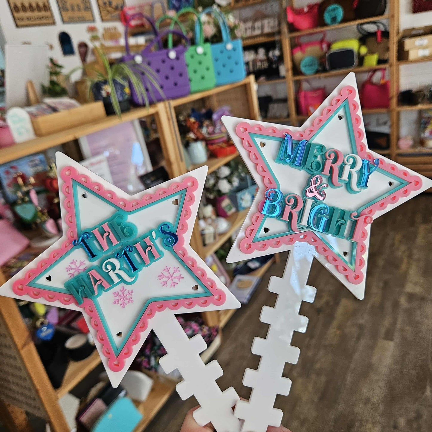 Personalised Kitschmas Acrylic Tree Topper – Custom Star | Red Hill Creative