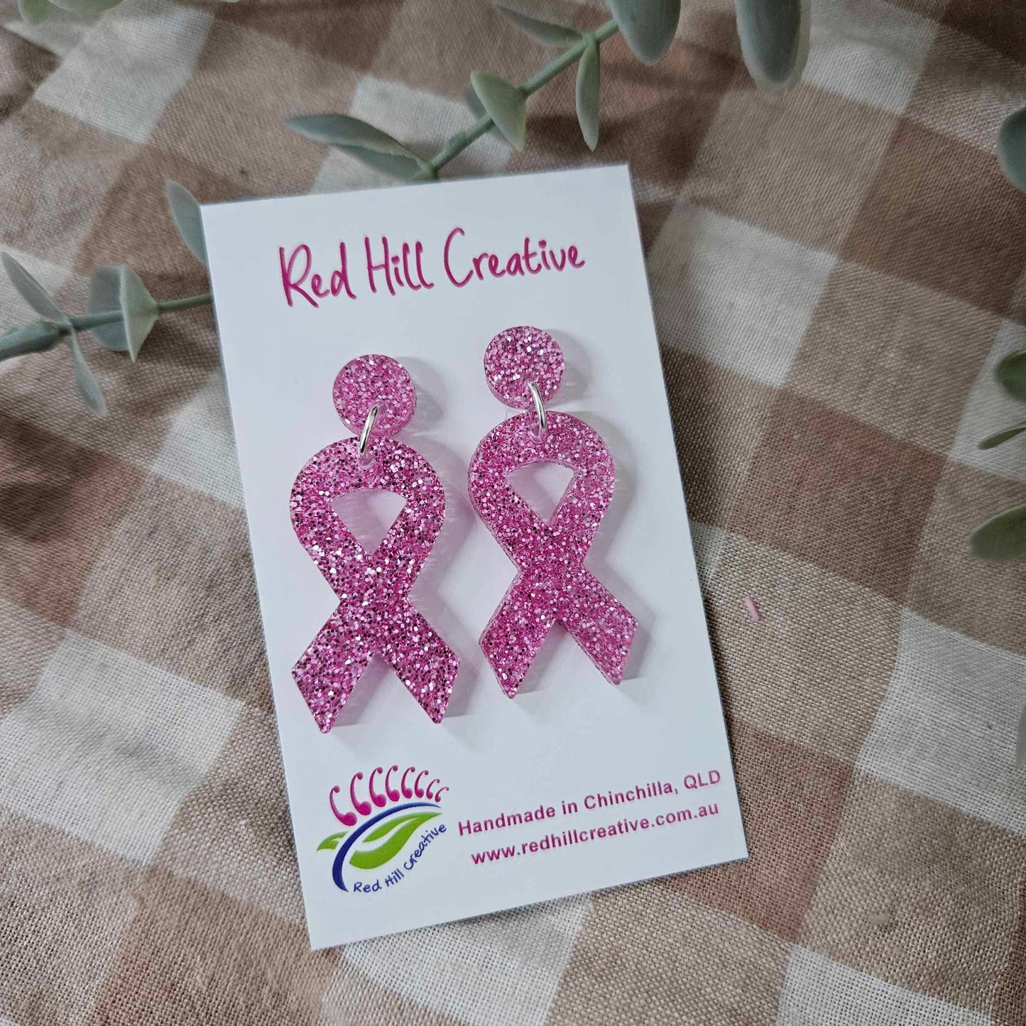 Pink Ribbon Earrings | Breast Cancer Fundraising