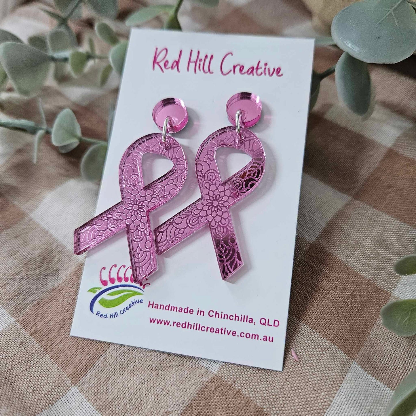 Pink Ribbon Earrings | Breast Cancer Fundraising