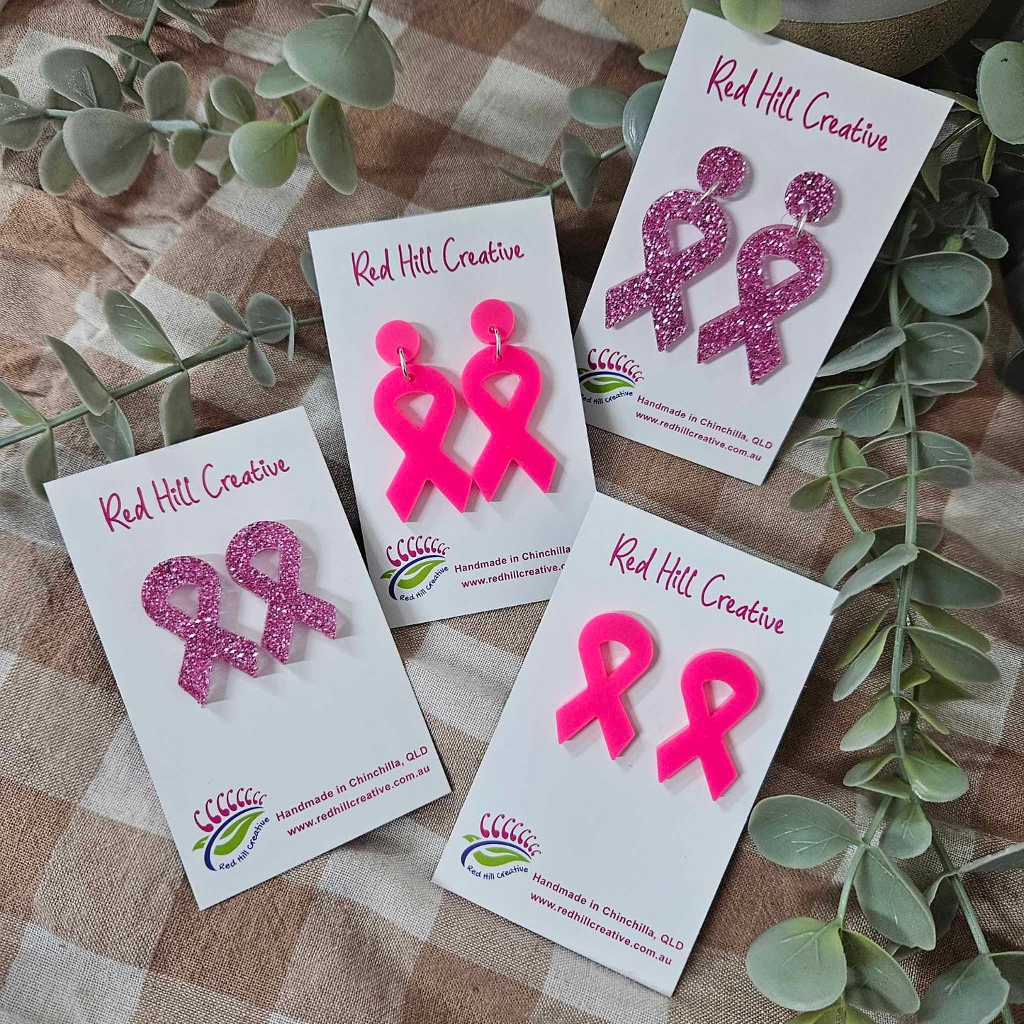 Pink Ribbon Earrings | Breast Cancer Fundraising