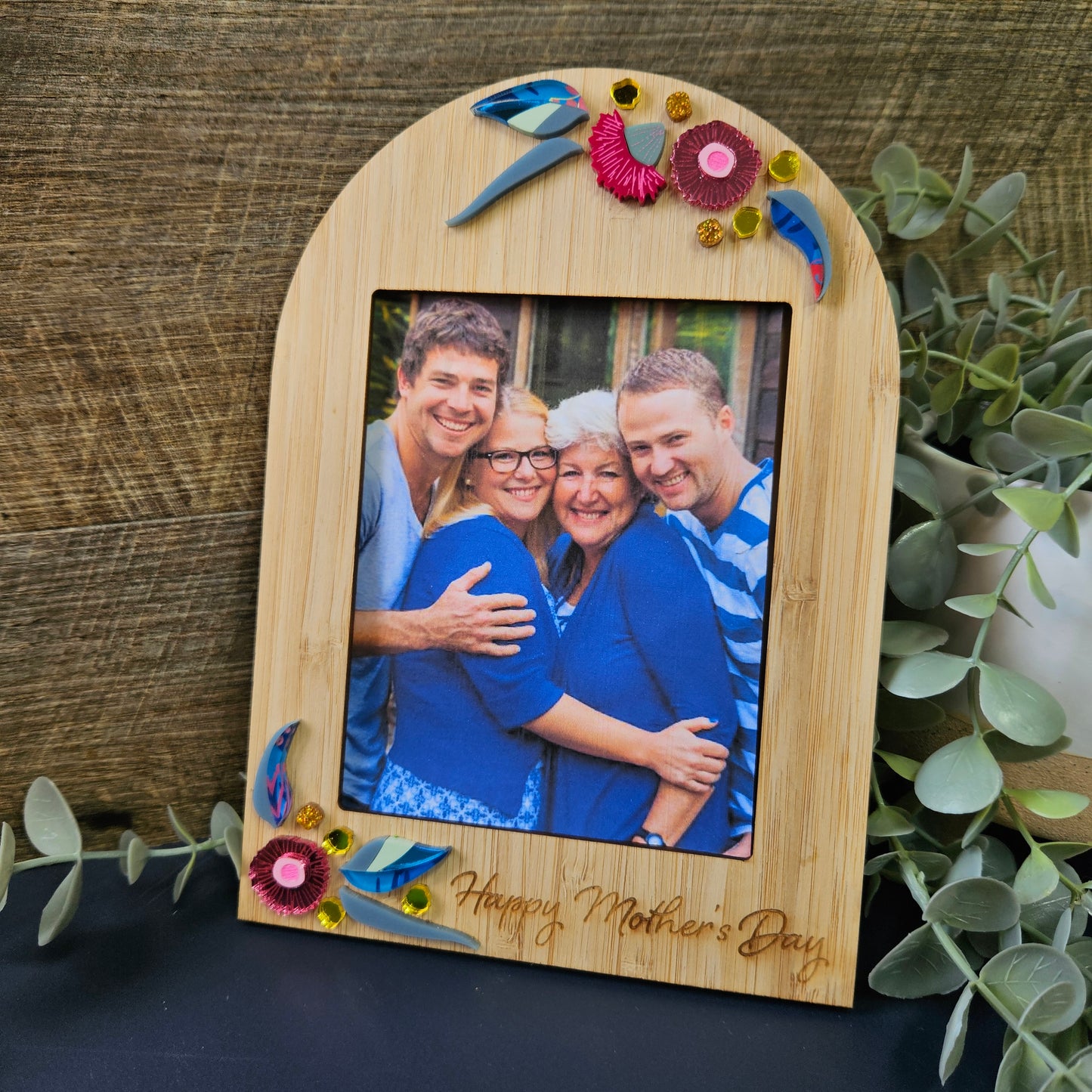 A5 Personalised Mother’s Day Photo Frame – Australian Native Blossom Design