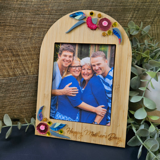 A5 Personalised Mother’s Day Photo Frame – Australian Native Blossom Design