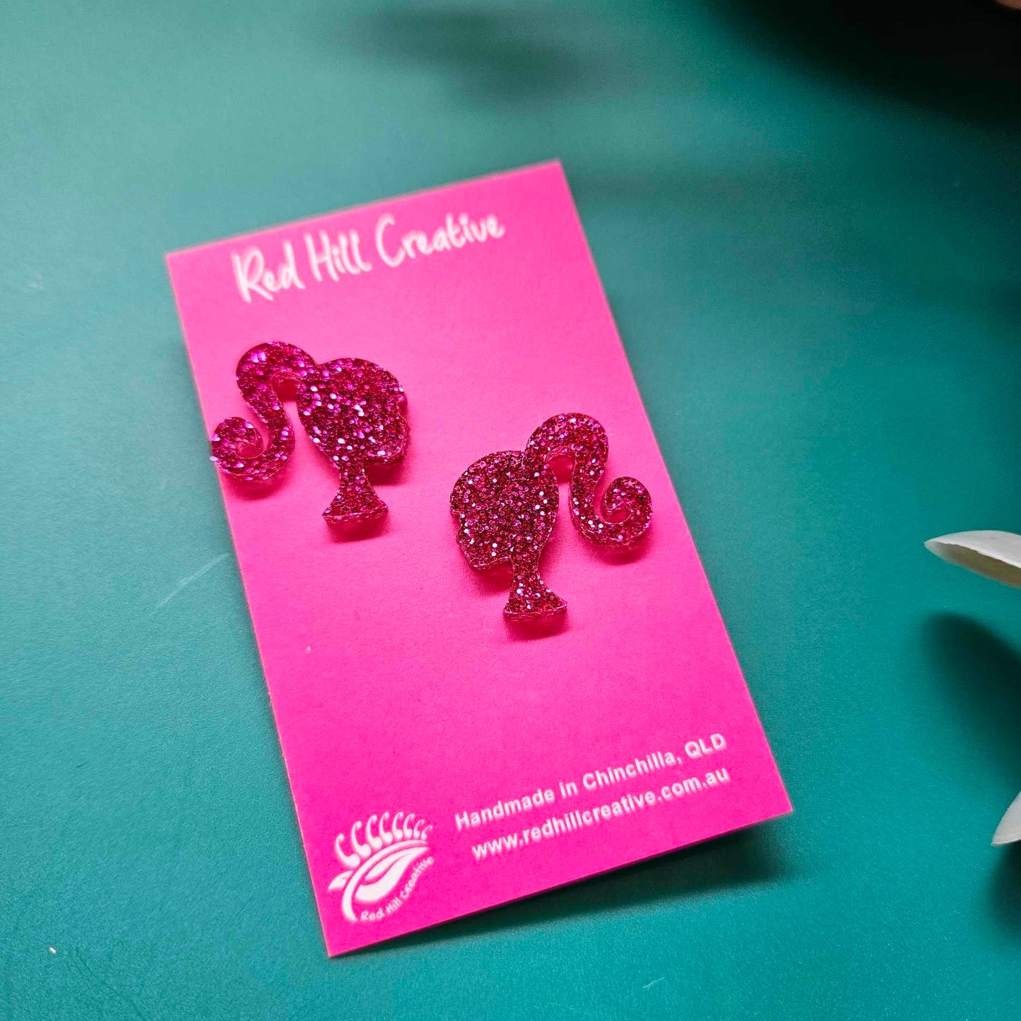 Barbie Style Head Studs | Hot Pink Glitter or Solid