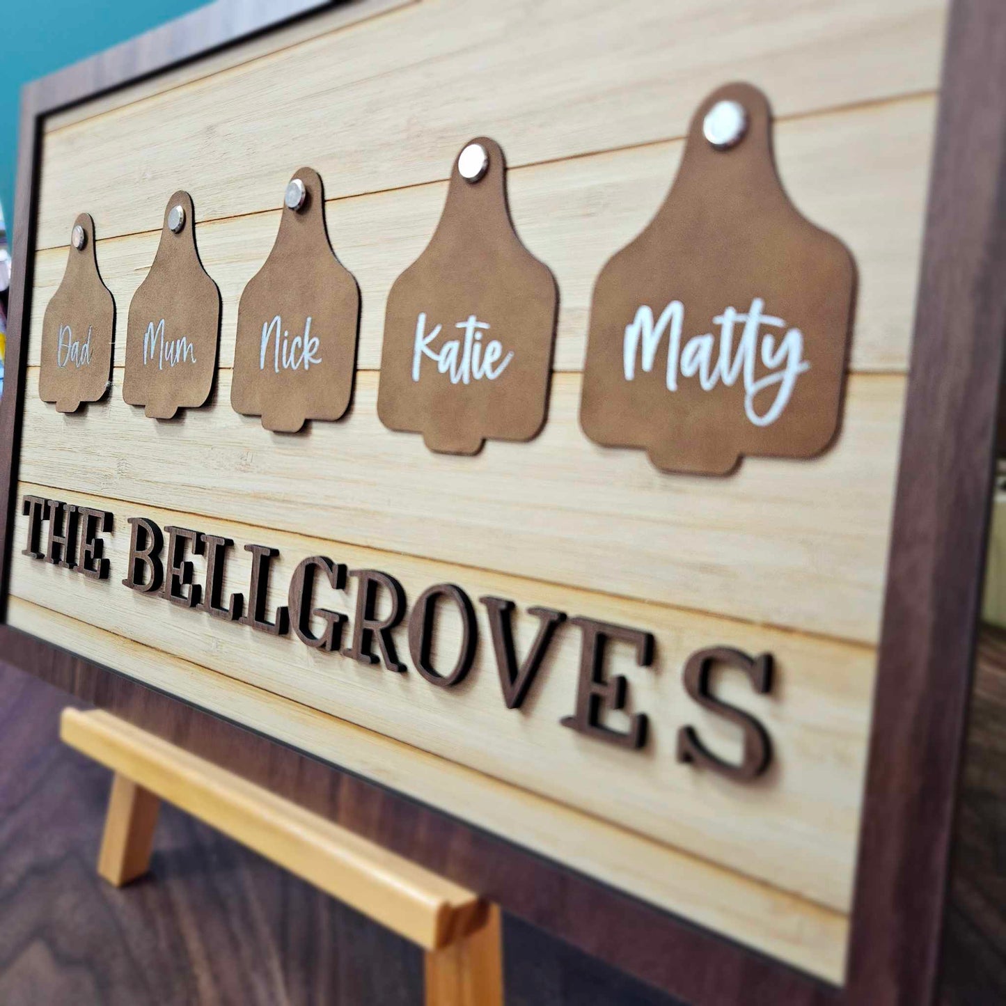 The Herd "Cattle Tag" Family Sign | PERSONALISED