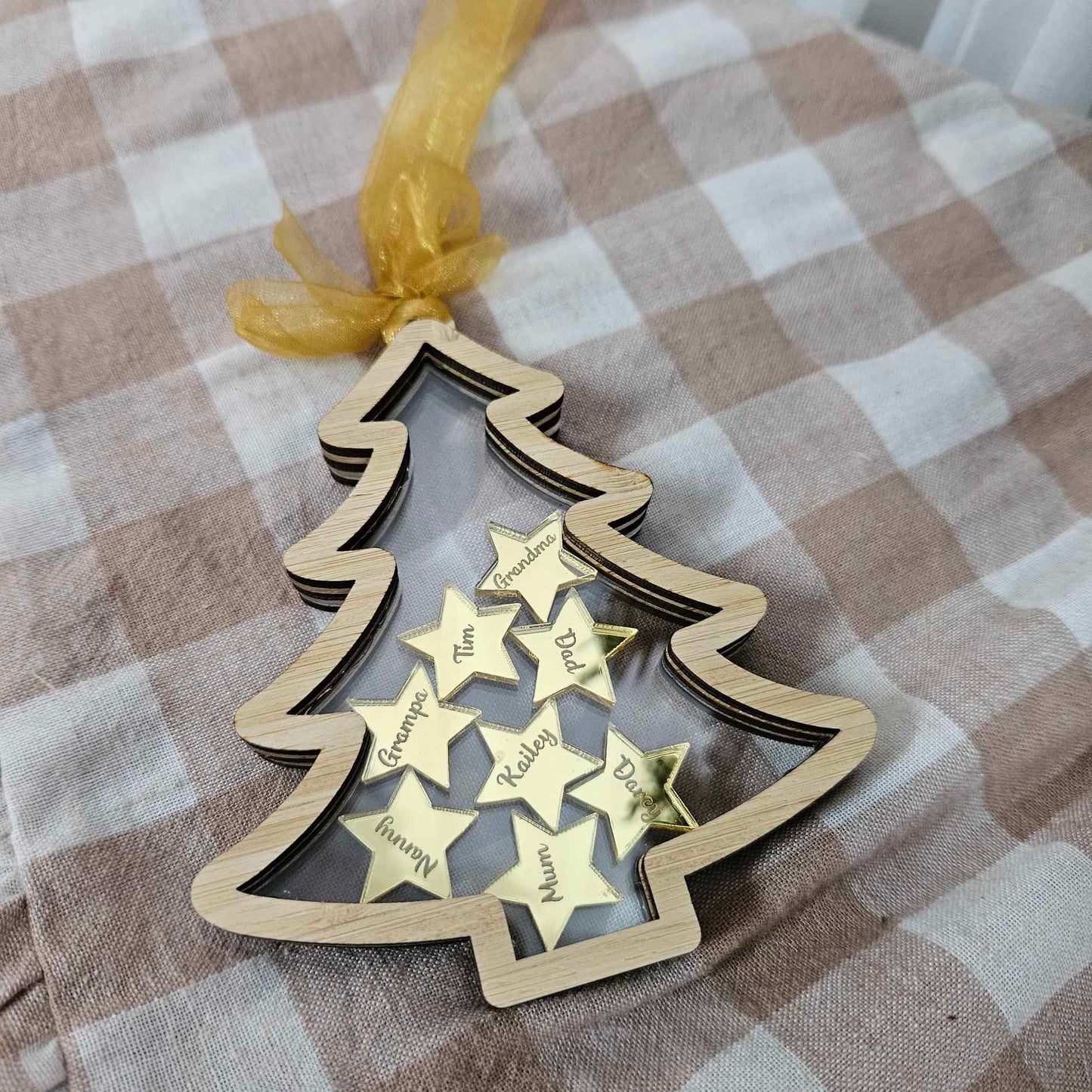 Family Stars Christmas Tree Shaker Ornament | PERSONALISED