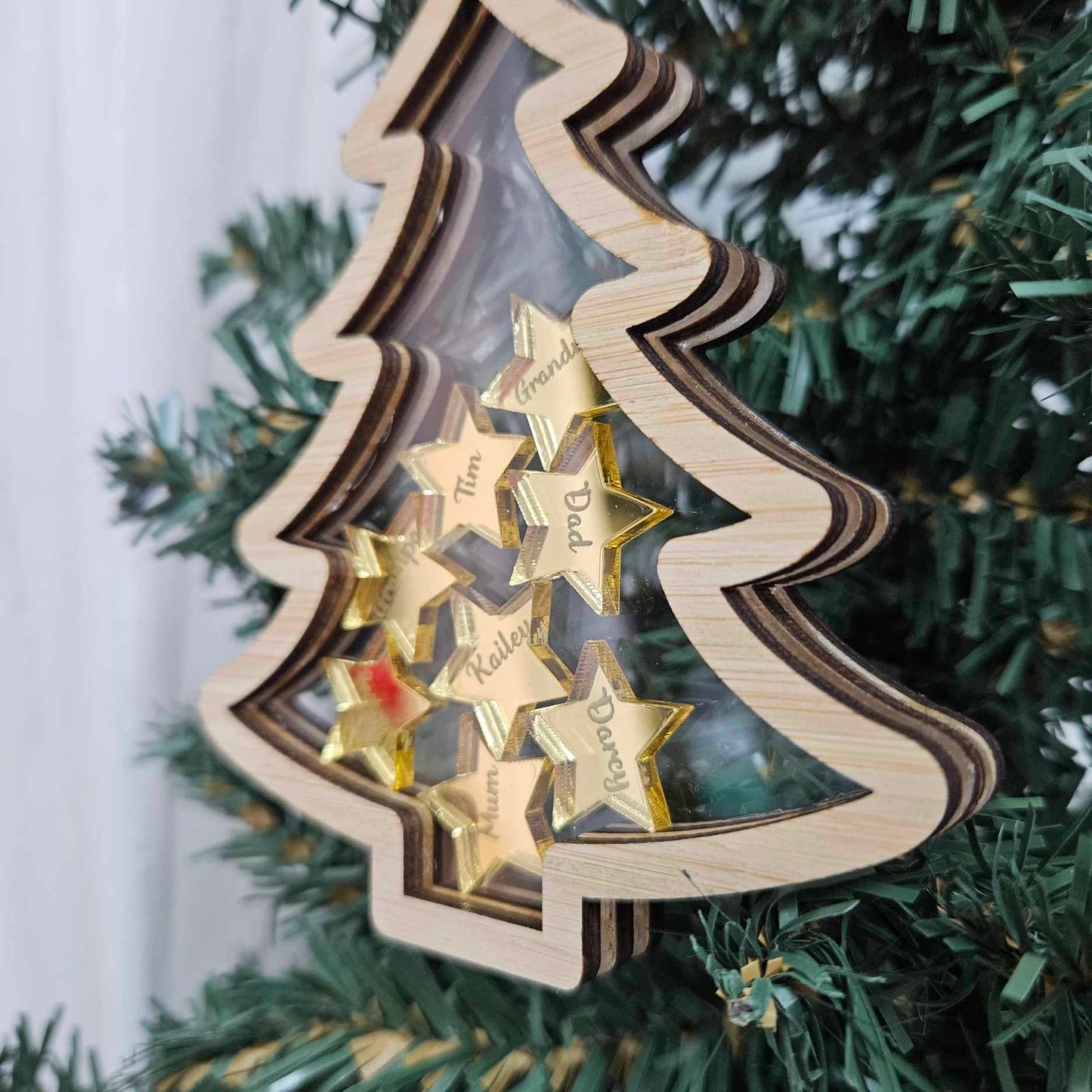 Family Stars Christmas Tree Shaker Ornament | PERSONALISED