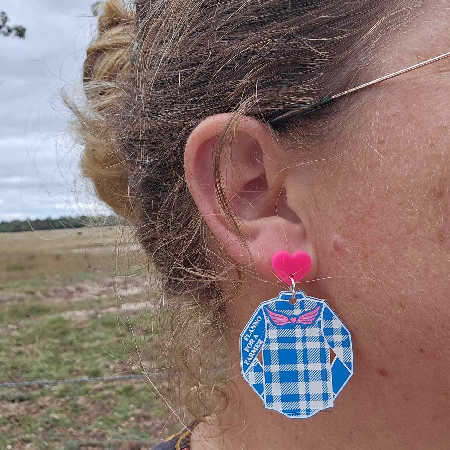 "Farm Angels" Flanno For a Farmer | Fundraising Earrings