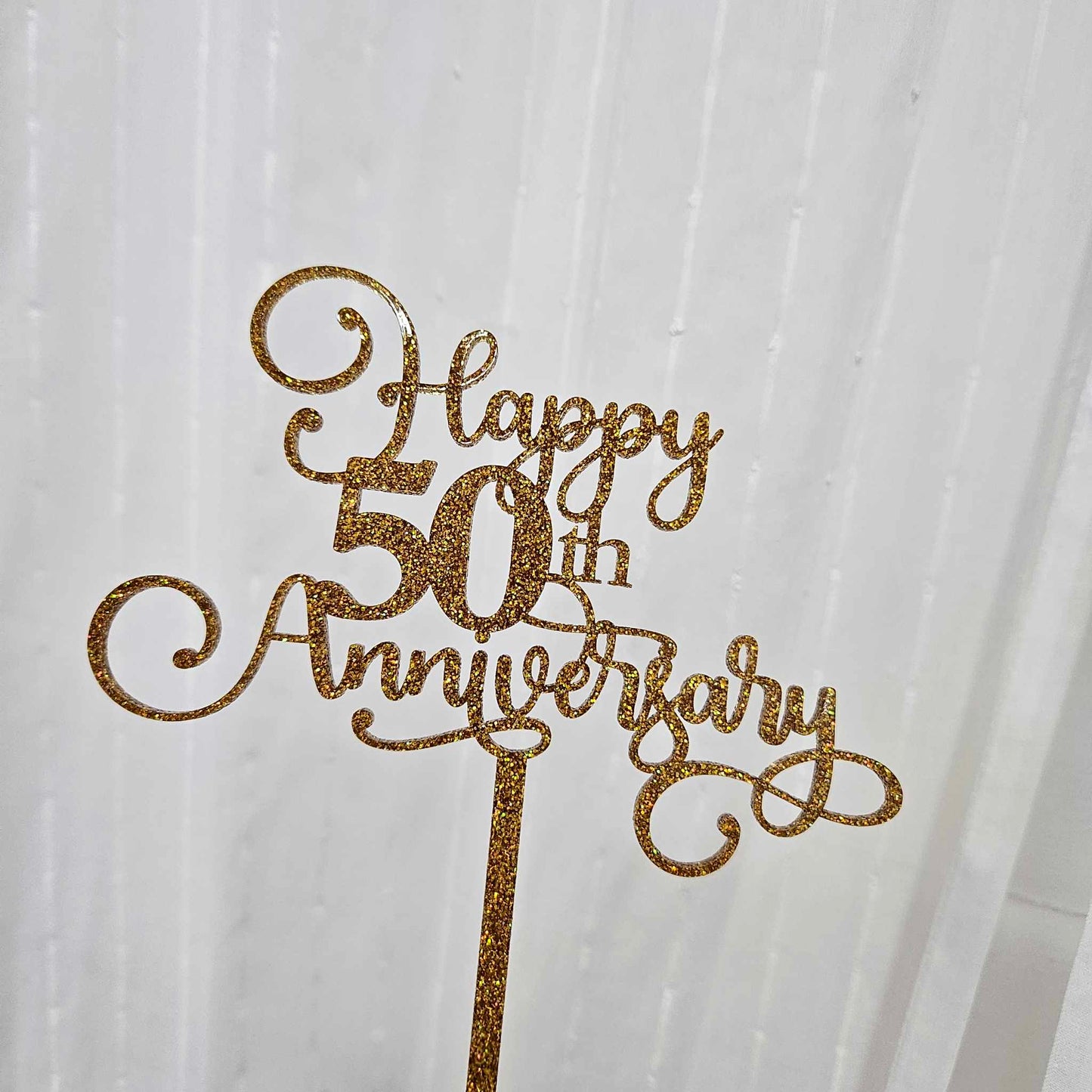 Happy 50th Anniversary Cake Topper {choose your material}