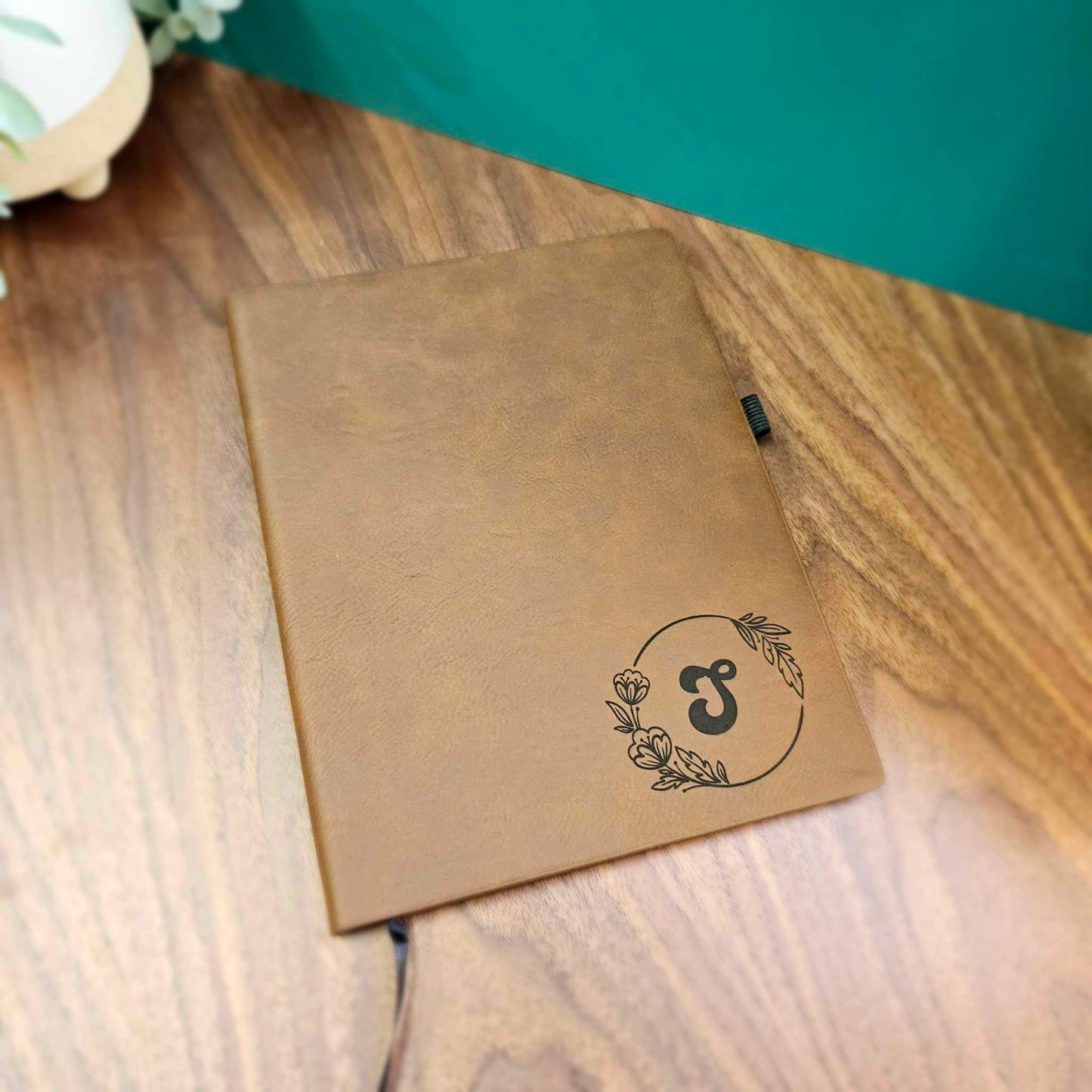 Engraved Monogram Leatherette Notebook | PERSONALISED