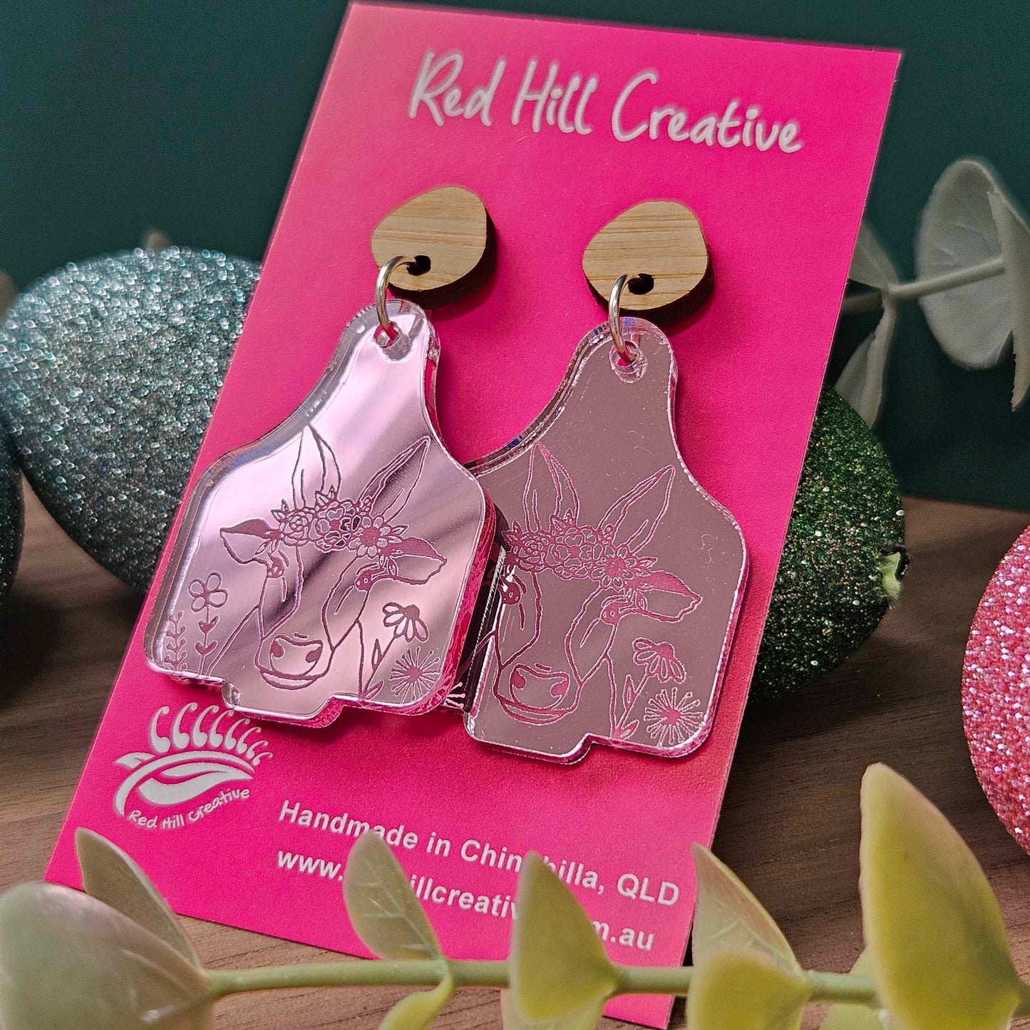 Garden Cow {cow tag} | Easter Earrings | Choose your colour