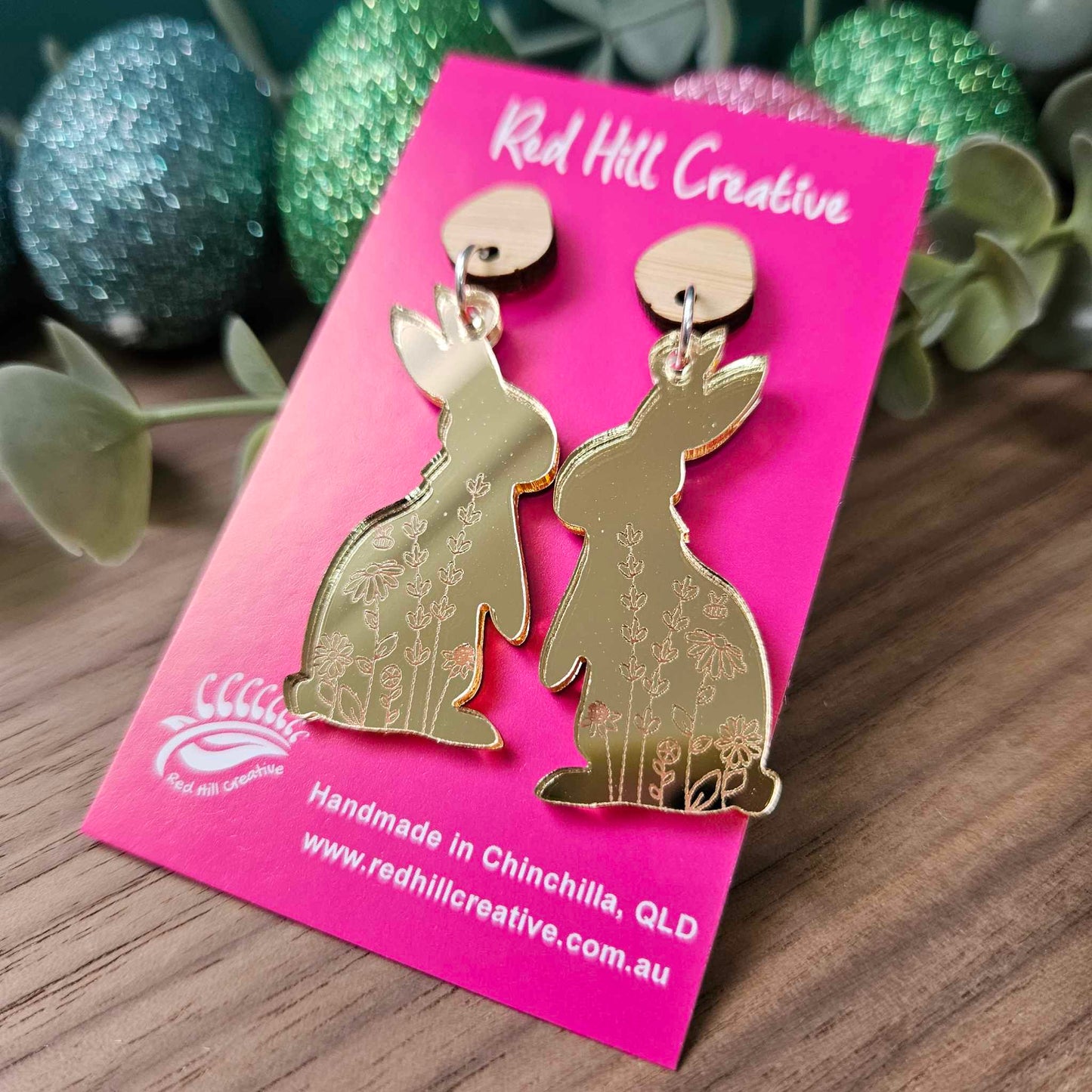 Wildflower Bunny | Easter Earrings | Choose your colour