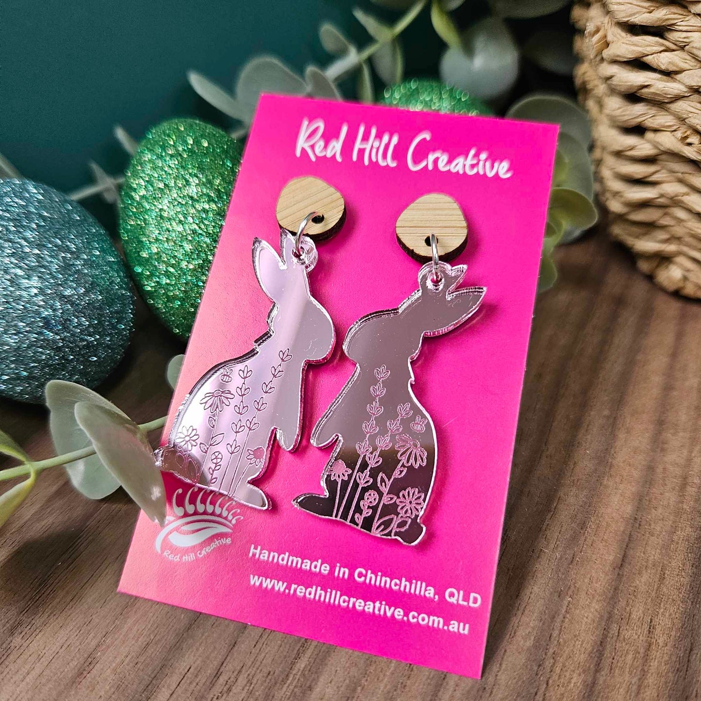 Wildflower Bunny | Easter Earrings | Choose your colour