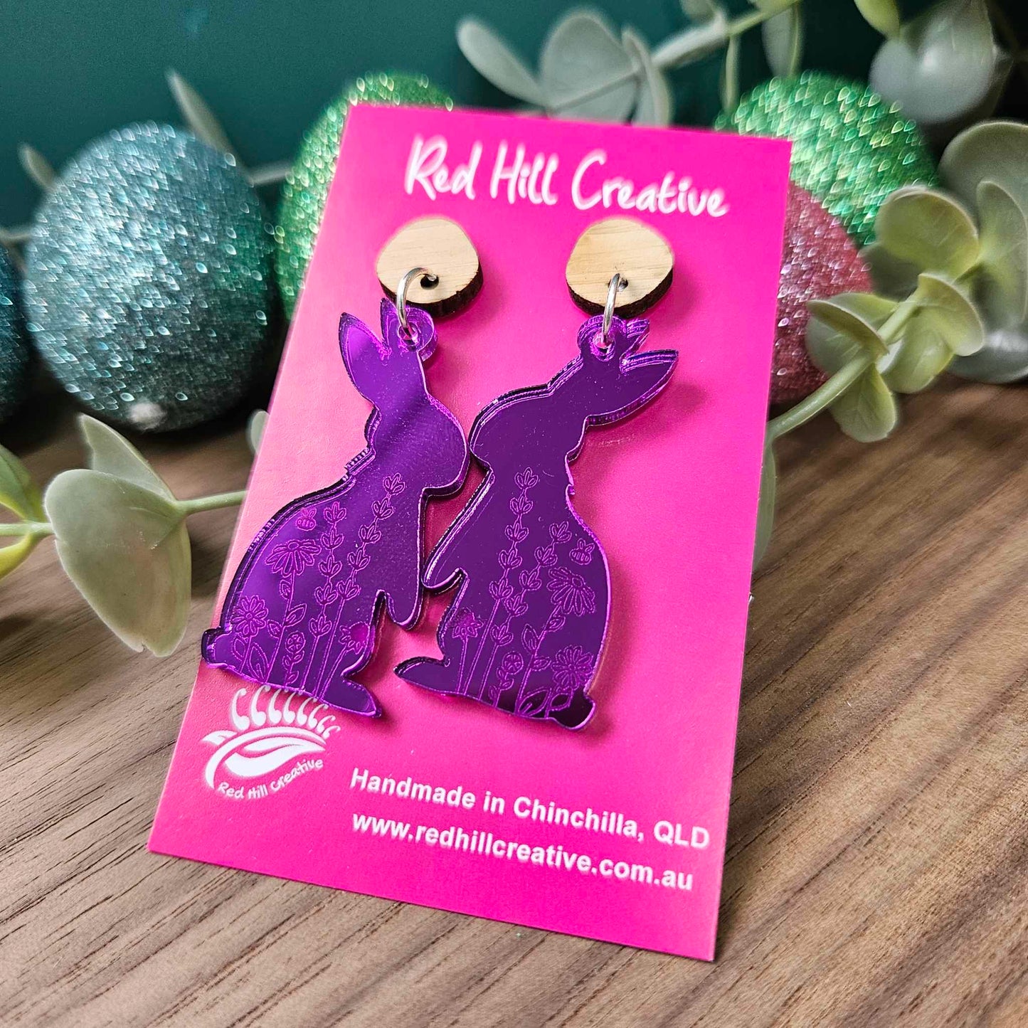 Wildflower Bunny | Easter Earrings | Choose your colour