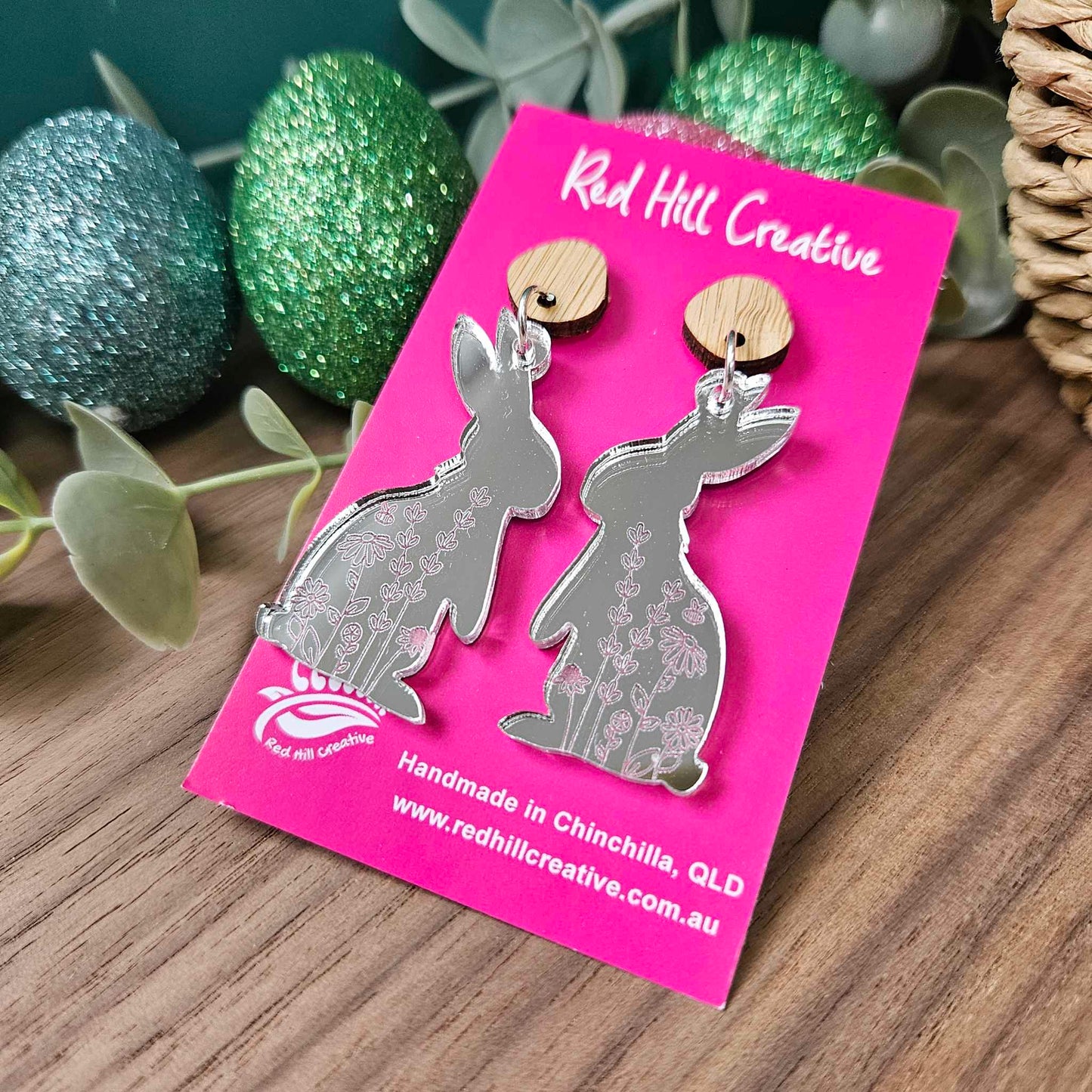 Wildflower Bunny | Easter Earrings | Choose your colour