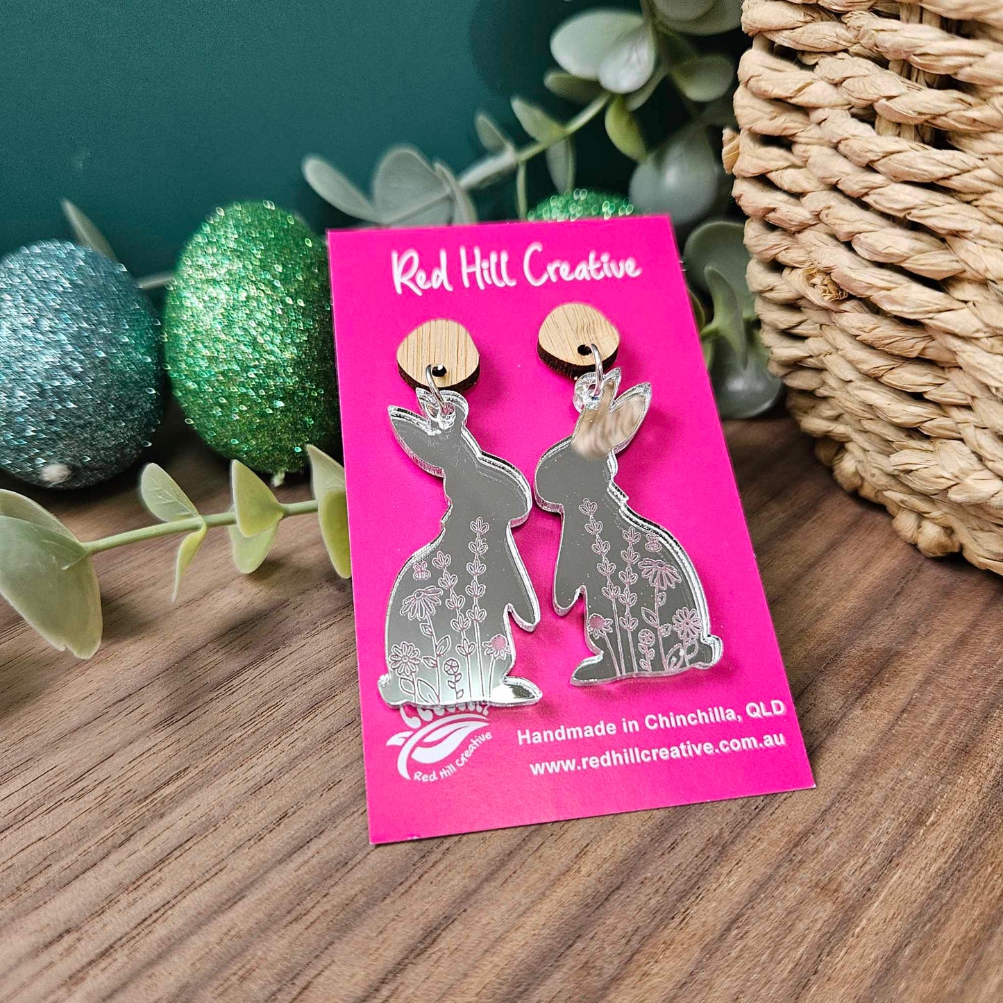 Wildflower Bunny | Easter Earrings | Choose your colour