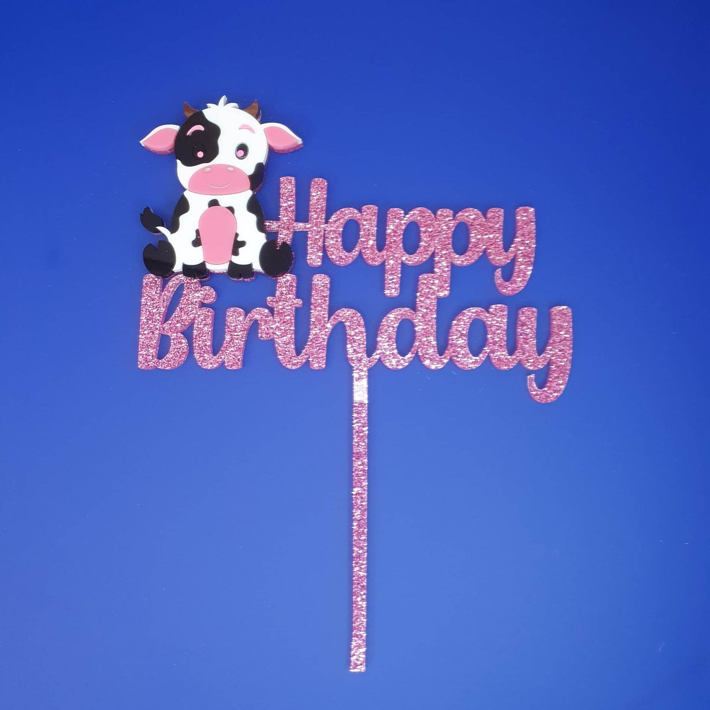 Millie Moo Cow Happy Birthday Cake Topper