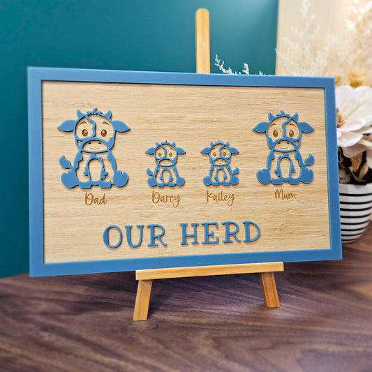 The Herd "Cute Cows" Family Sign | PERSONALISED