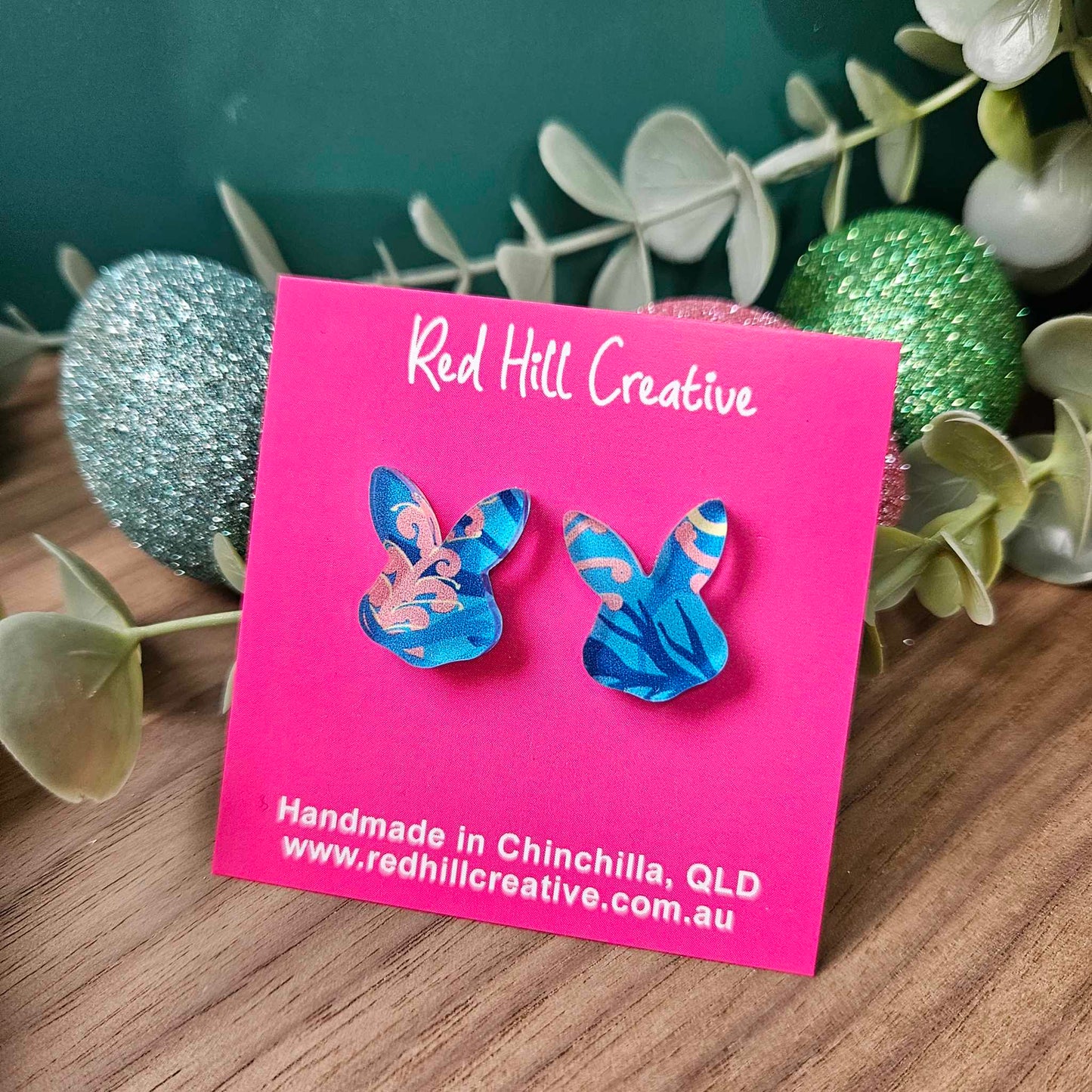 Printed Bunny Head Studs | Easter Earrings | Choose your print