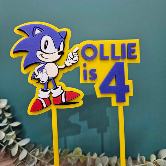 Sonic Themed Cake Topper | Personalised