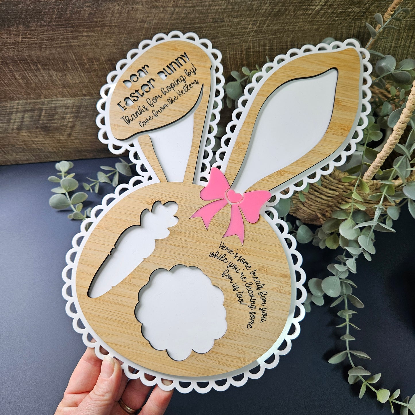 Personalised Easter Bunny Treat Tray | Lace & Bow