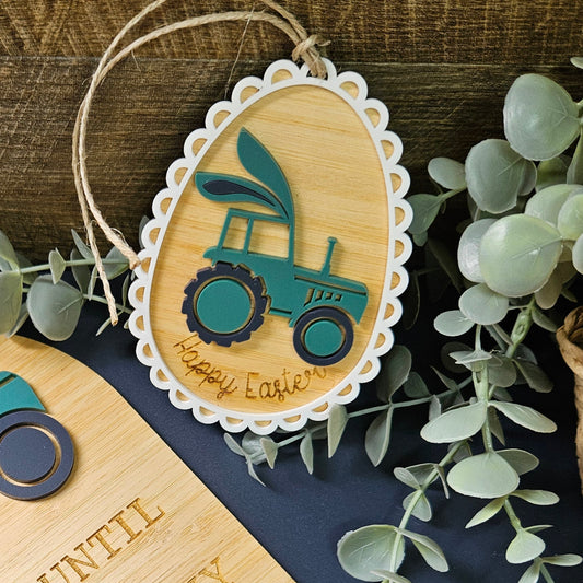 Personalised bamboo and acrylic name tags for Easter