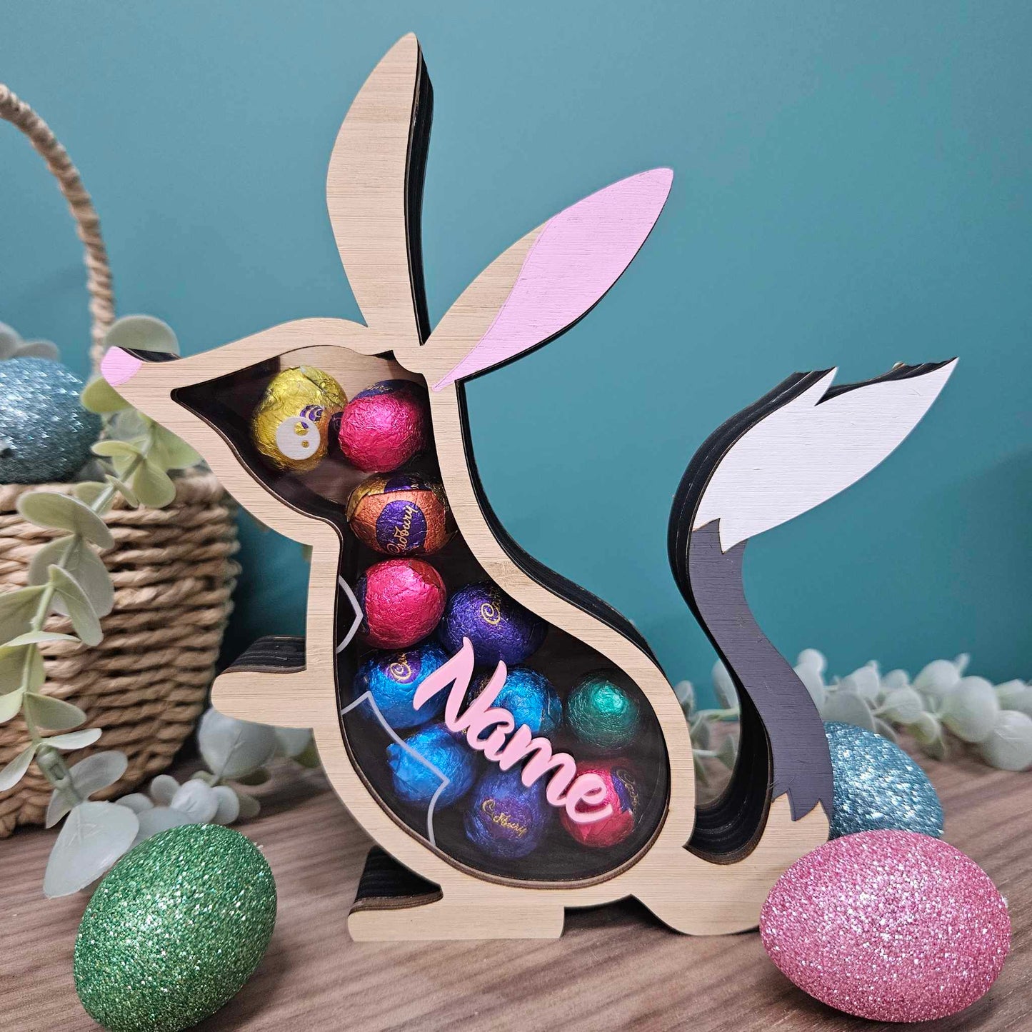 Colorful mini egg drop boxes for kids' Easter egg hunts or gifts