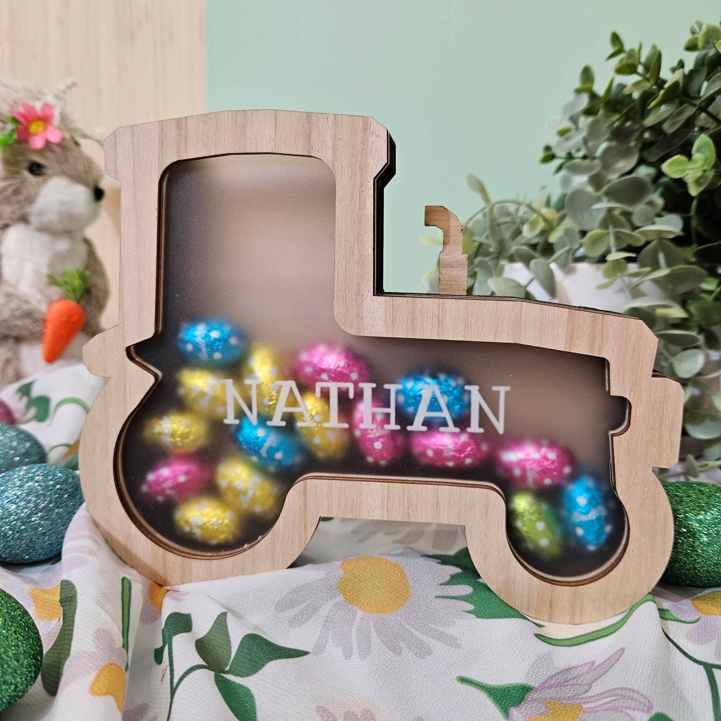 Colorful mini egg drop boxes for kids' Easter egg hunts or gifts