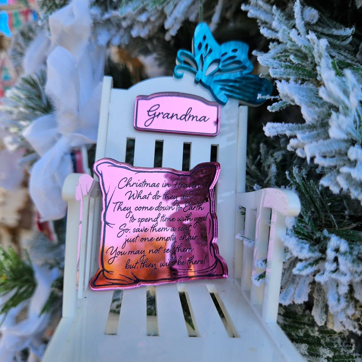 🦋 Memorial Chair Ornament – Butterfly Edition (Personalised)