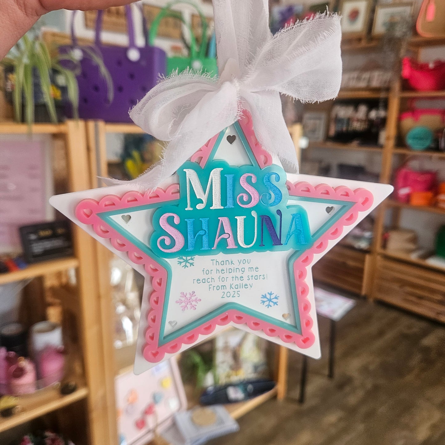 Personalised Kitschmas Teacher Star Ornament | Red Hill Creative