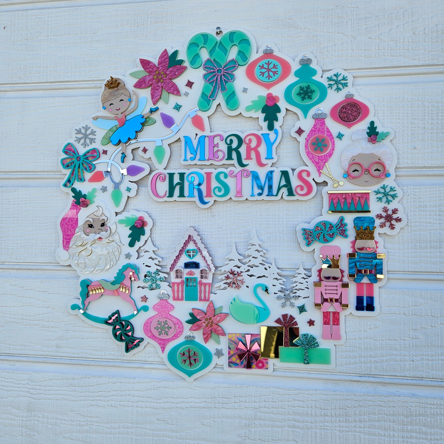 Kitschmas Wreath Acrylic Christmas Wreath - 50cm | Handmade in Chinchilla