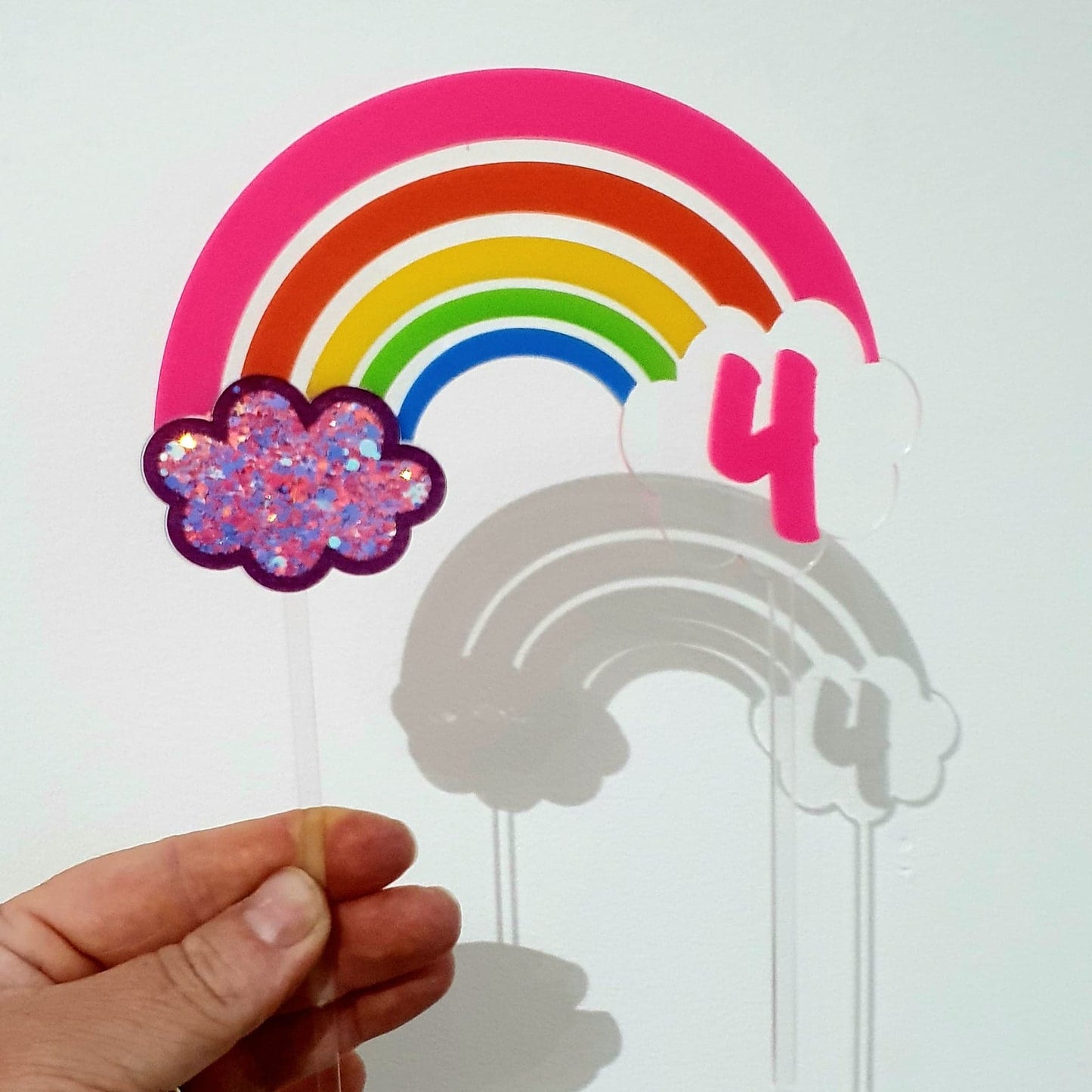 Rainbow Confetti Cake Topper | Personalised