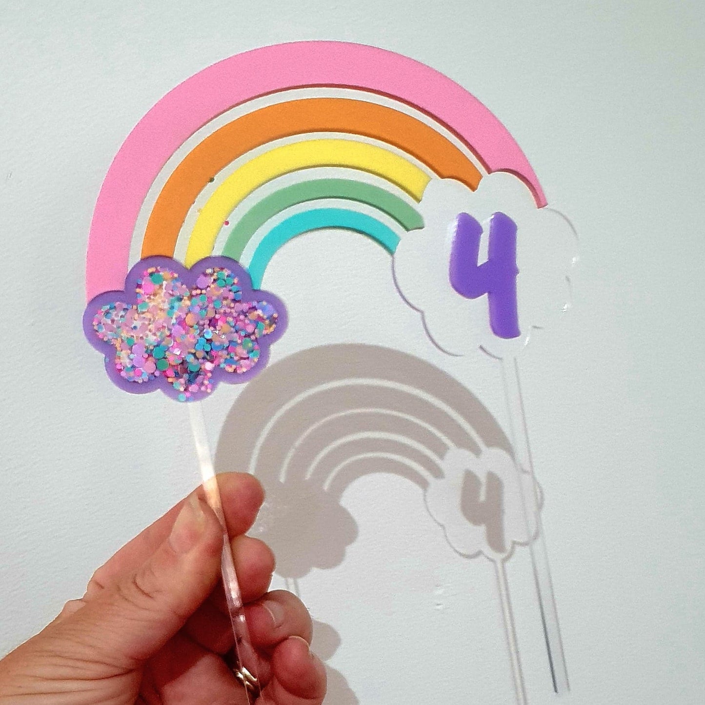 Rainbow Confetti Cake Topper | Personalised