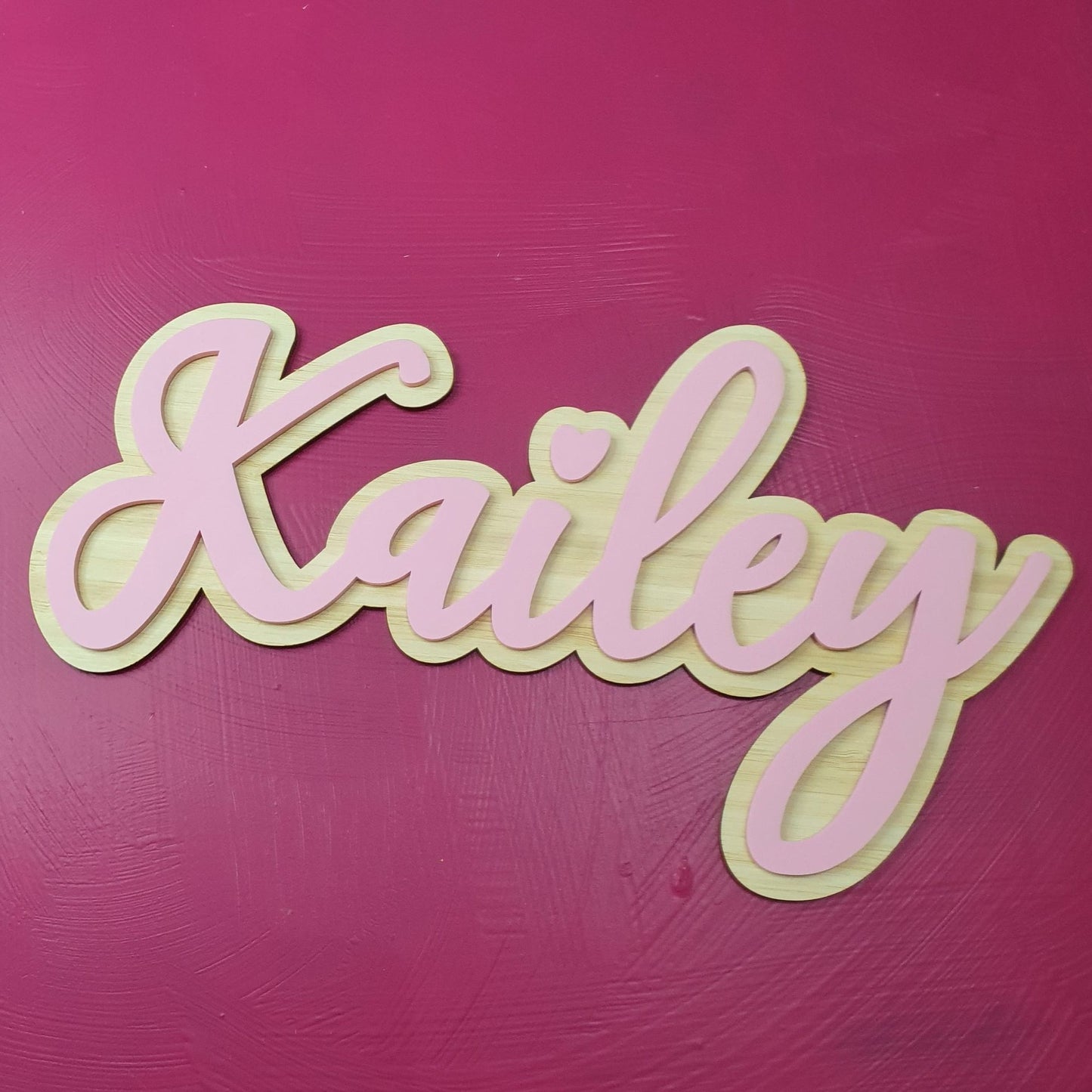 Personalised Double Layered Bamboo & Acrylic Name Sign
