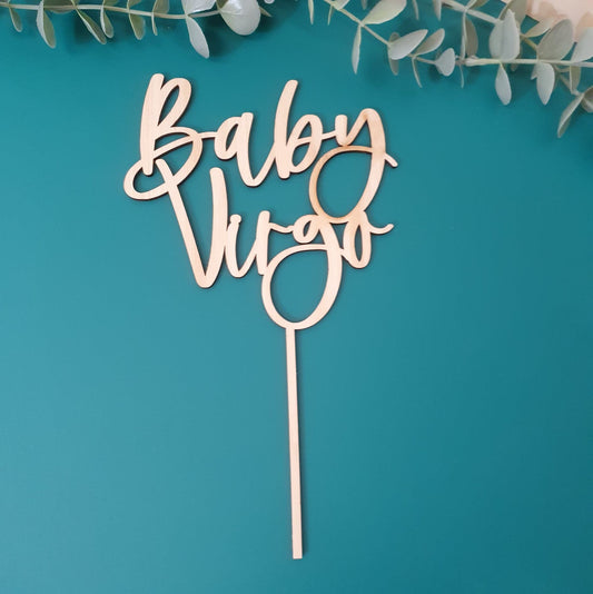 Baby Shower New Baby Bamboo or Acrylic Cake Topper