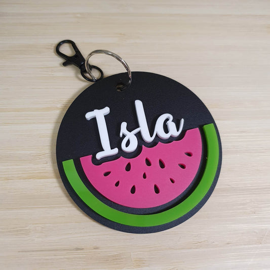Watermelon Acrylic Bag Tag | Personalised