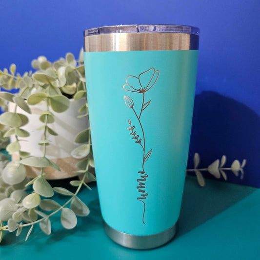 Floral Engraved Tumbler FOR MUM | Select Design and Colour