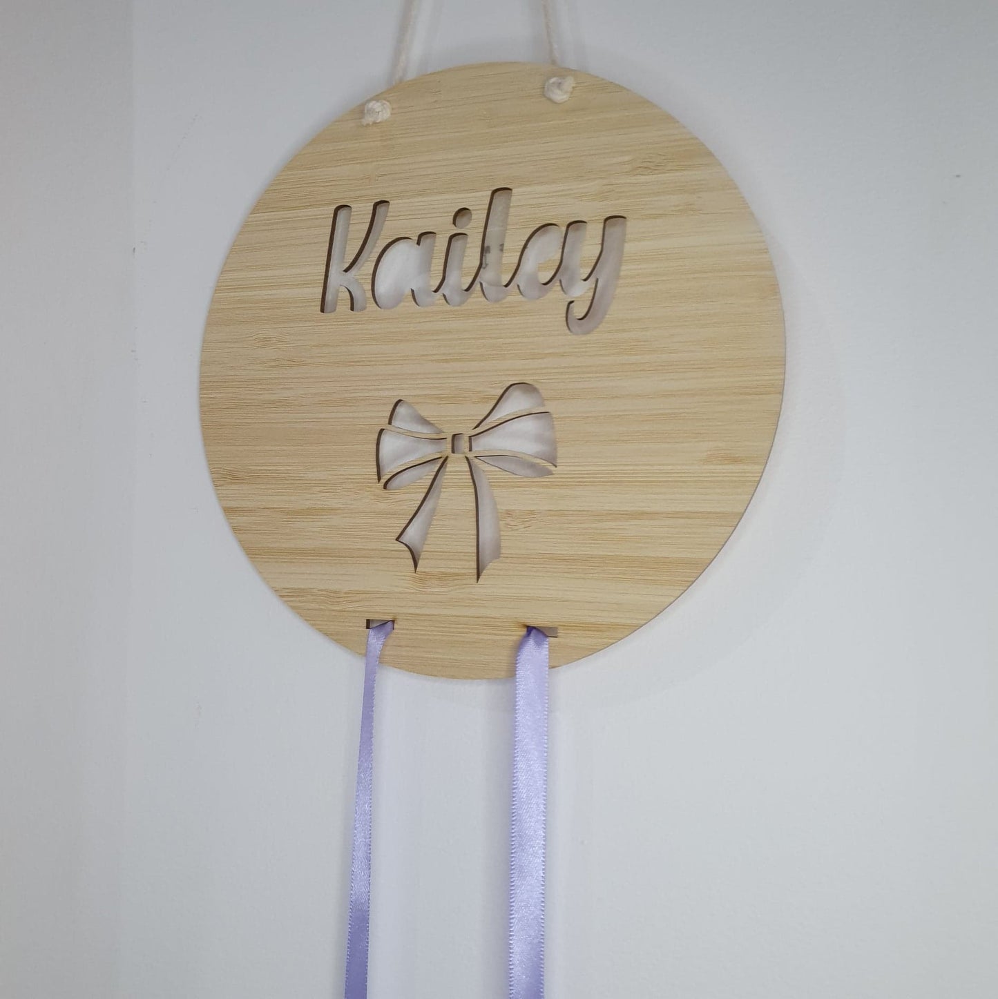 'Bow' Bamboo Bow Holder | Personalised