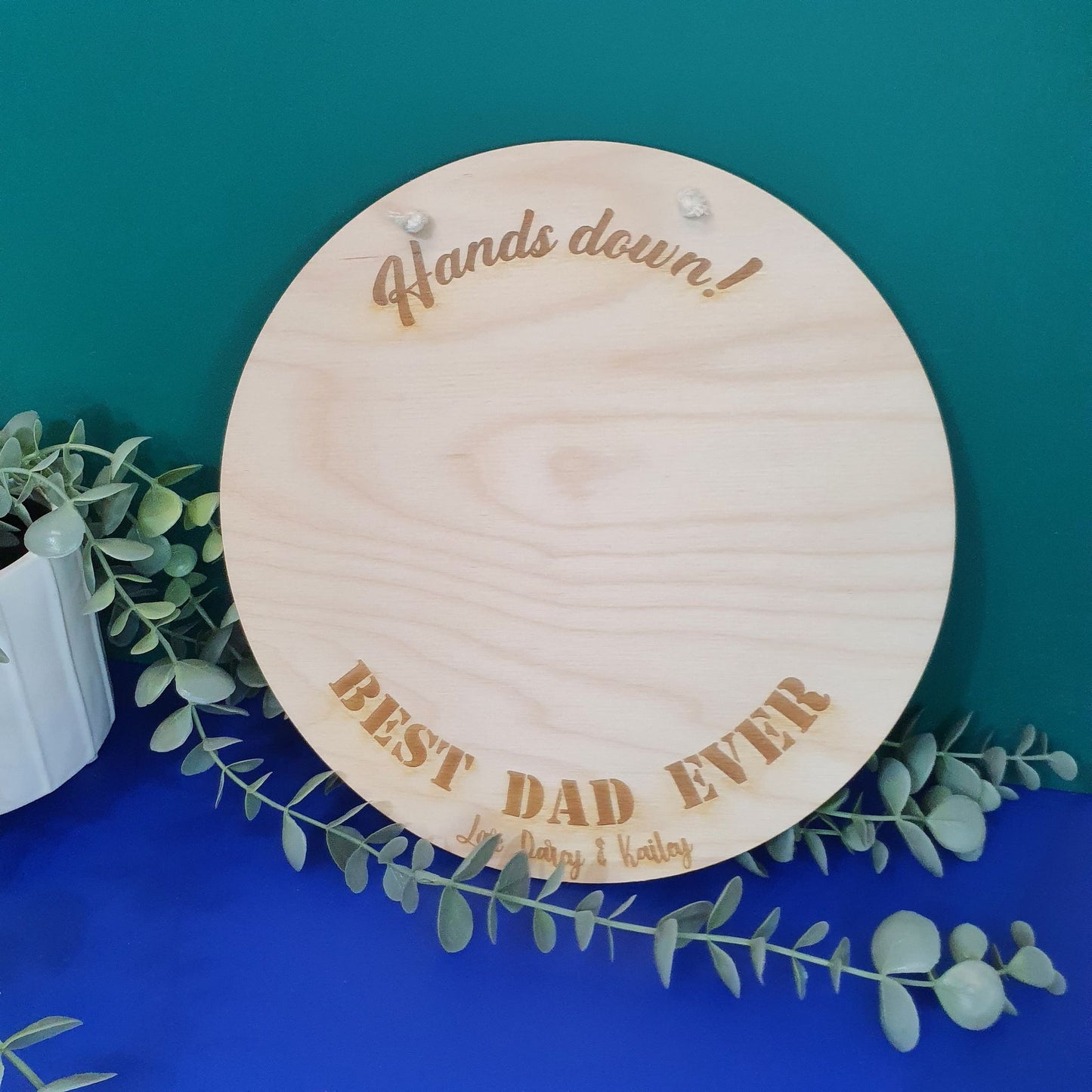 "Hands Down Best Dad Ever" Father's Day Gift Plaque | Personalised options available