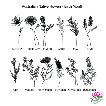 Nanny/Grandma/Grandad/Pop's (etc) Garden Bamboo Australian Native Flowers Birth Month Sign | PERSONALISED
