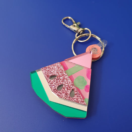 Patchwork Watermelons Keyring - the PAINTERLY edition