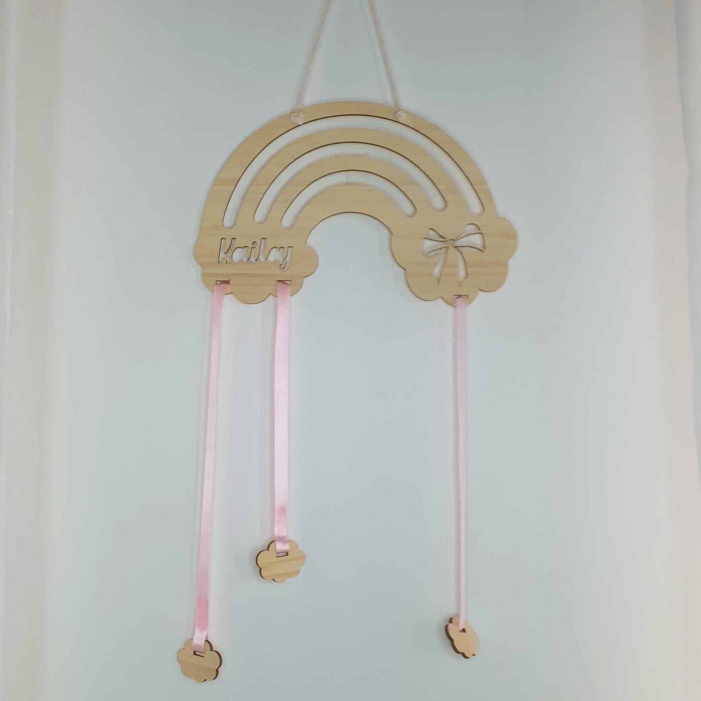 Rainbow Bamboo or Acrylic Bow Holder | Personalised