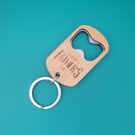 Father's Day Wooden Bottle Opener Keyring